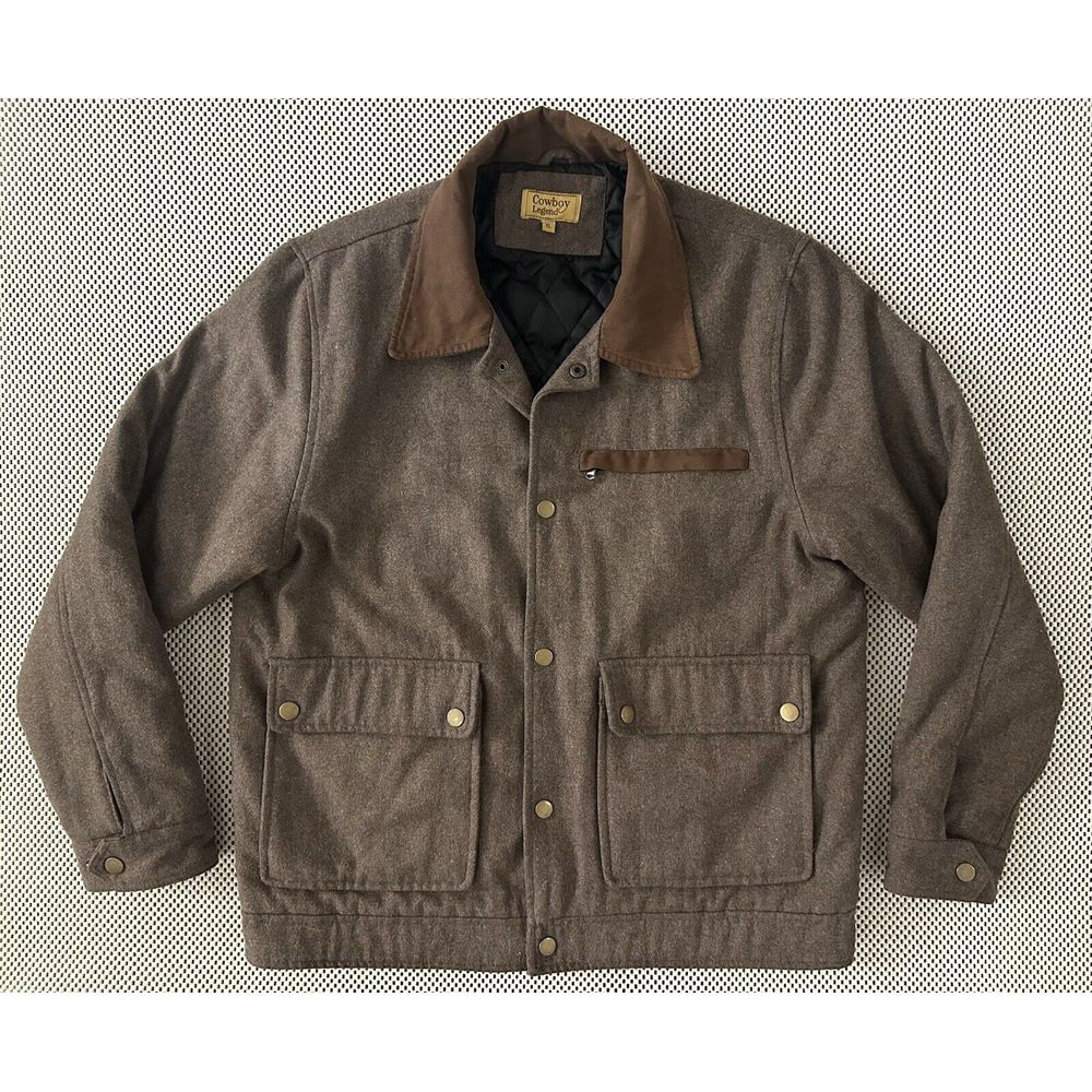 Cowboy Legend Jacket Coat Wool Blend Mens Ranch Style Sz XL Barn Stadium Quilted